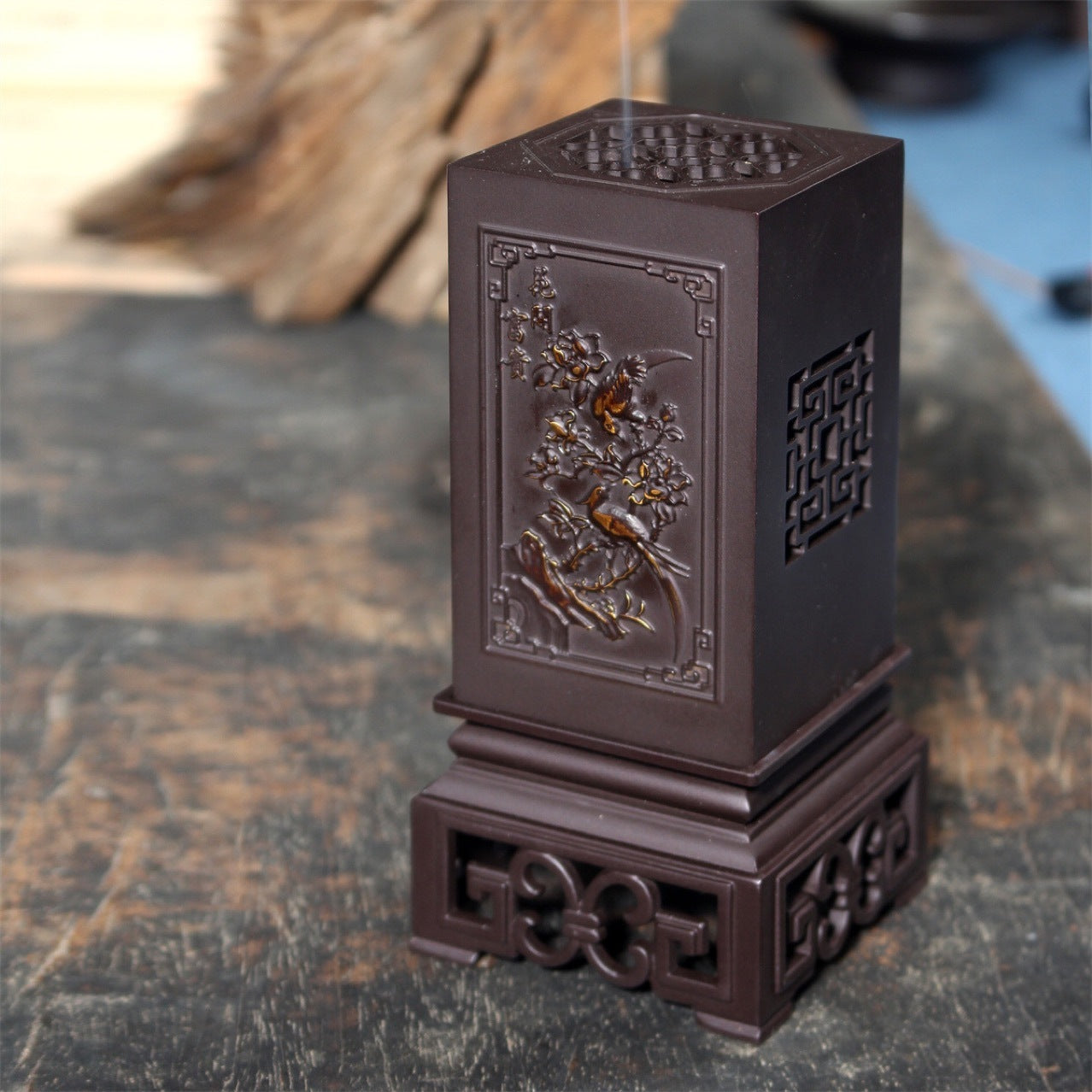 Blooming Flowers And Rich Vertical Incense Censer Set Incense